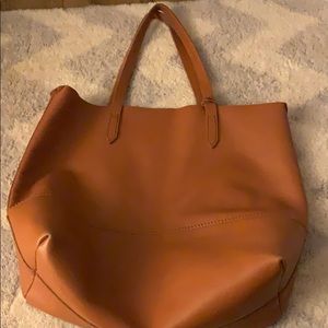 J crew leather tote